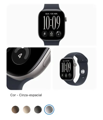 Apple Watch Series 12, 42 mm, Alumínio, Cinza-espacial