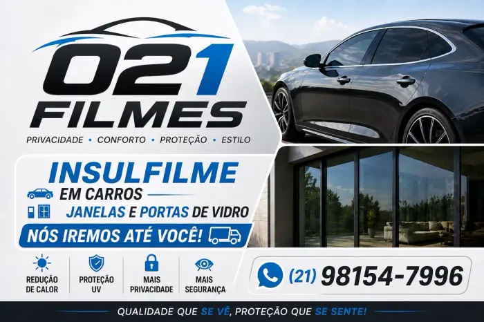 Insulfilme em veículos e em portar e janelas de residências