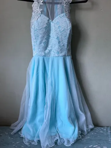 Vestido de Festa Azul Tiffany