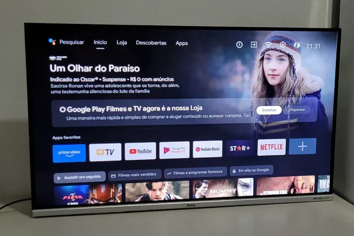 TV SMART PHILCO ANDROID 32" LED FULL HD BORDA INFINITA DOLBY AUDIO