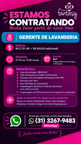 GERENTE DE LAVANDERIA 6x1
