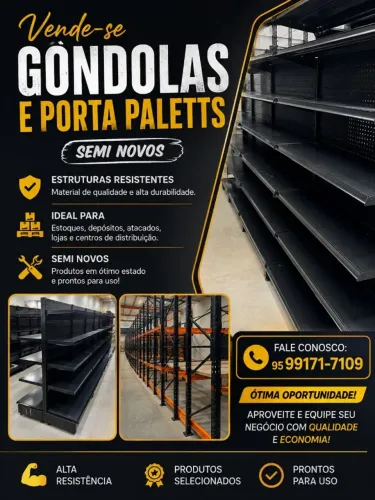 Vende-se Gôndolas, Porta Pallets Semi Novos