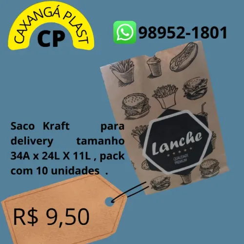 Saco kfart para delivery e papel aurora
