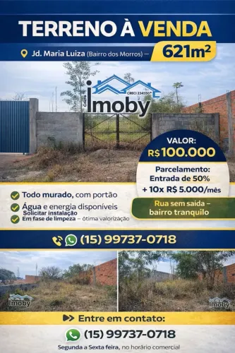 TERRENO À VENDA  621m² Jd. Maria Luiza  Votorantim/SP