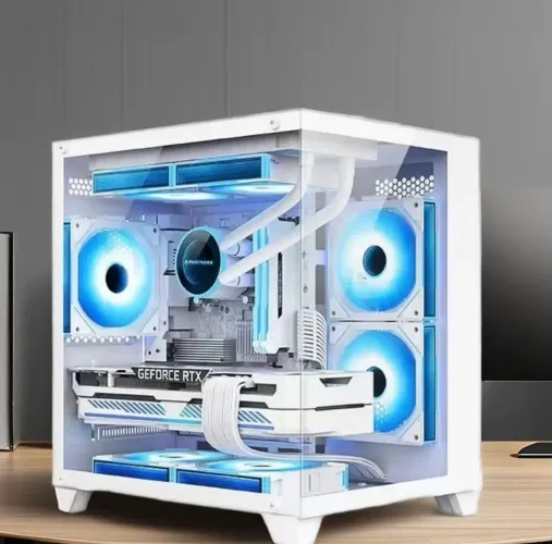 Gabinete gamer aquário de vidro