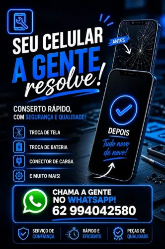 Conserto de celulares em geral: tela, conectores e bateria etc