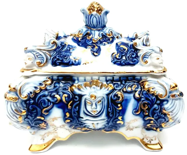 Porta Jóias Estilo Rococó Porcelana CST Pedreira