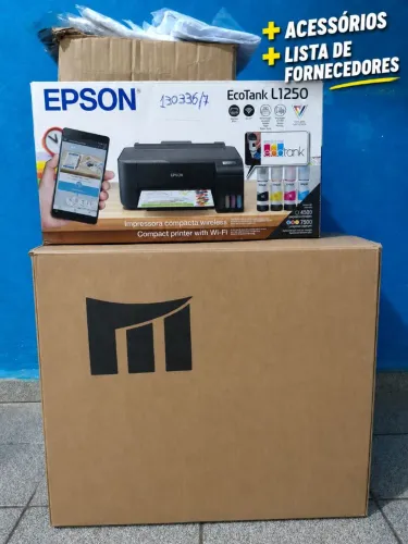 Kit Sublimação Completo | Prensa Mecolour 8 em 1 + Impressora Epson L1250 + Materiais
