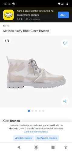 Melissa Fluffy Boot Cinza Branco