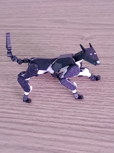 Boneco Articulado Cachorro Cão Robô Branco ou Preto