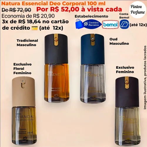 Essencial Natura Deo Corporal 100 ml em Promoção