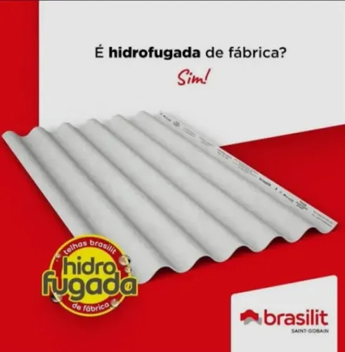 Telha de fibrocimento Brasilit 2.44x1.10 5mm na promoção de $85 por $76 a unidade