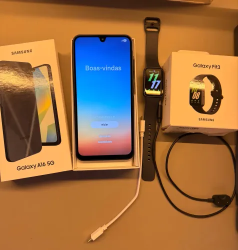 Celular Samsung Galaxy A16 256gb com relógio - novo