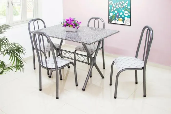 Conjunto Mesa modelo Onix granito 04 cadeiras = Pronta entrega!!!