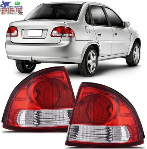 Par Lanterna Traseira Classic 2010 2011 2012 2013 2014 2015 2016 Bicolor Cristal Canto