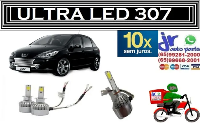 Lampada Ultra LED (Baixa) Peugeot 307 6000K 12V 24V