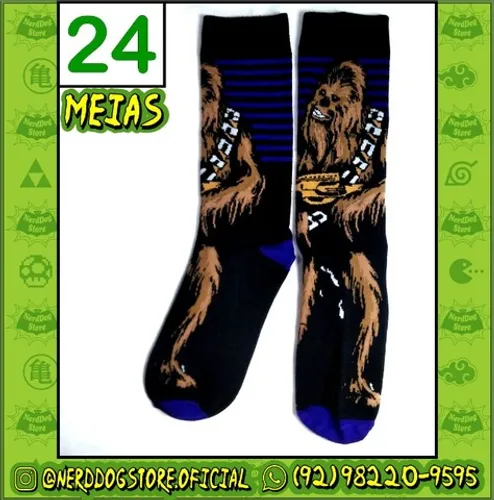 Meias Chewbacca - NerdDog Store Chewie Millennium Falcon Wookiee Star Wars Han Solo