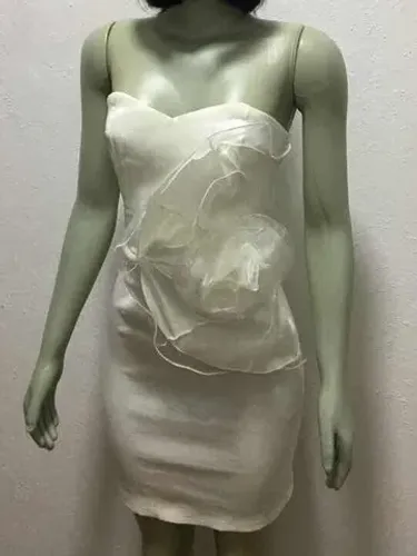 Vestido Noiva Mini Pós Festa Tamanho P Off White Bom Estado