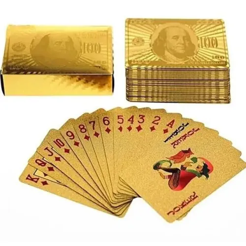 Baralho dourado prova d'água 