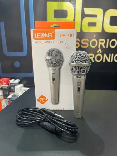 Microfone Dinâmico Com Fio Lelong Le-701 