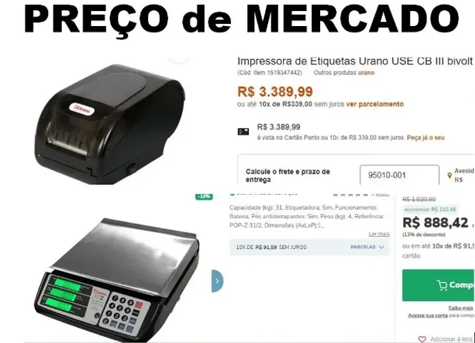 Balança Pop Z, COM Impressora térmica - Urano