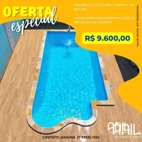 Ja - Piscina 7 metros - fibra + kit bocais