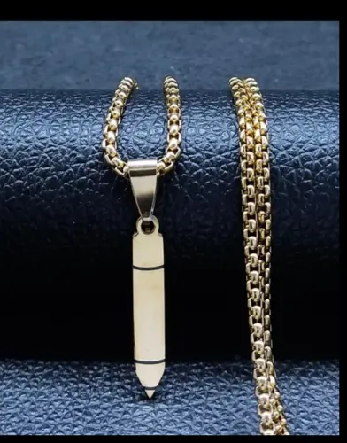 Cartão aço inoxidável ouro18k 60cm