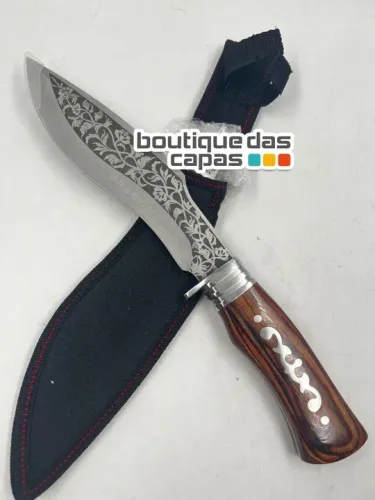 Faca churrasco caça e pesca BW7235 aço inox 420cc Comprimento total: 32cm