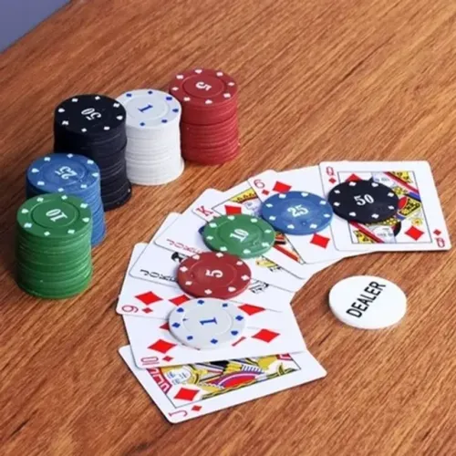 Kit Poker Baralho Cartas Cassino 80 Fichas