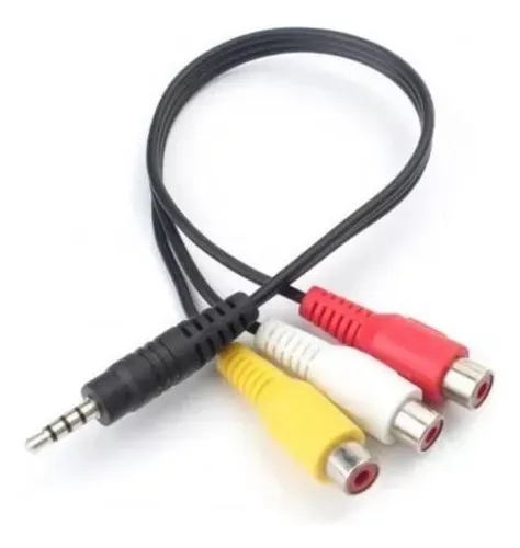 Cabo P2 Av 3 Rca Fêmeas Tv Receptor Áudio Vídeo