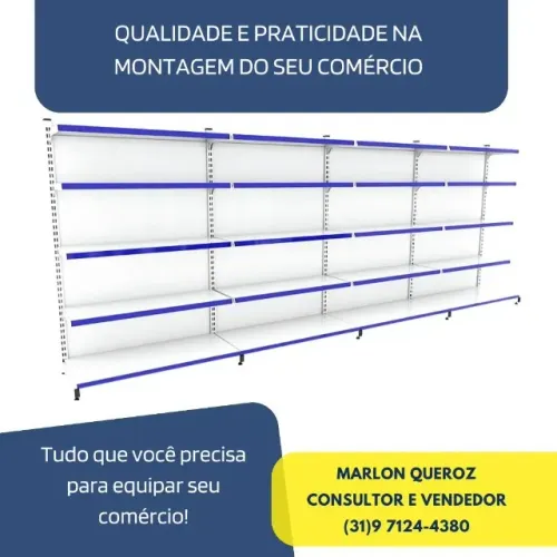 Gondola de Aço Polar - 30x40 5 bandejas Nova