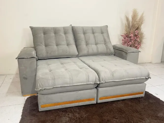 Sofá Retrátil Reclinável Iguaçu 2.10m - Cappuccino l66