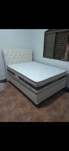 Cama Box Casal com Cabeceira Estofada