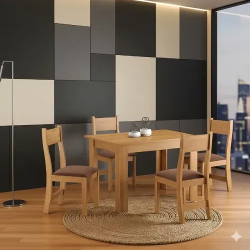 mesa de jantar isis com assentos bombom