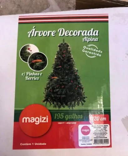 Árvore de Natal Decorada Alpina 120cm