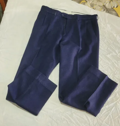 Calça masculina de lã alfaiataria