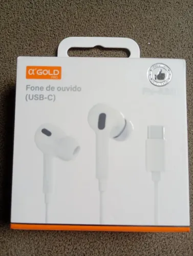 Fone de Ouvido Com Fio Usb-C Com Microfone Branco - Novo