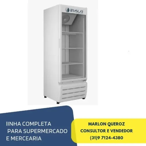Freezer Vertical Braslar 500 Litros Porta de Vidro Branco 127/220v