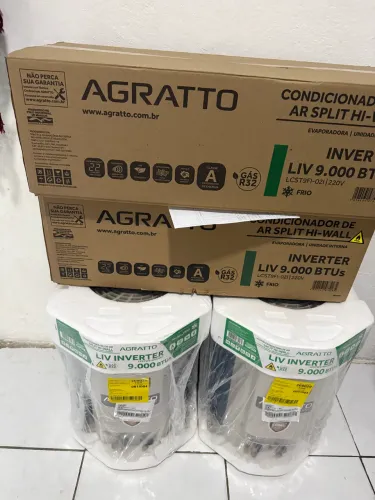 Ar agratto 9000 btus inverter lacrados 1 ano de garantia valor 1999 à vista de cada 1 ar .