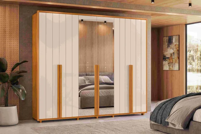 GUARDA-ROUPA 6 PORTAS RIPADO ALTAMENTE ELEGANTE E FUNCIONAL!! 625SR6