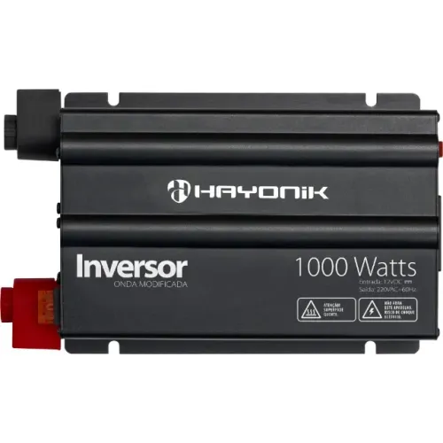 Inversor Hayonik 1000w 12V / 220V Onda Modificada modelo preto (Excelente estado!)