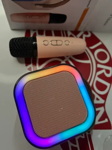 Caixa de som Karaokê Crianças com microfone Led