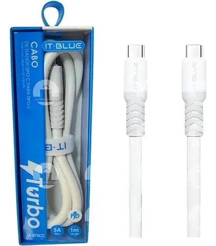 CABO CARREGADOR E DADOS  PREMIUM TYPE-C PARA TYPE-C 5A 1 METRO