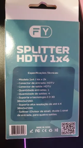 Splitter HDTV 1x4 4K x 2K 3D FY FY-821