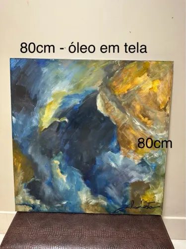 Quadro Abstrato em Óleo Sobre Tela 80x80cm