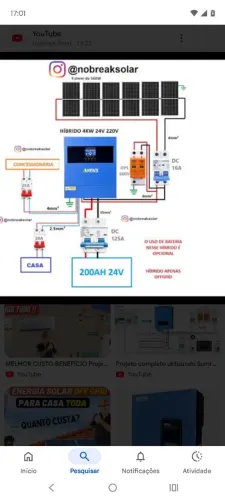 Inversor híbrido Anenji 24v + 2 placas solar 570W