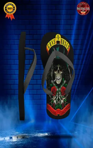 Chinelo Guns N' Roses personalizado por sublimação leia a descrição.