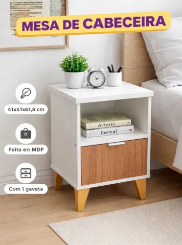 Mesa de Cabeceira moderna -Mdf 