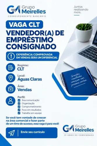 Vaga de Emprego - Consultor Comercial