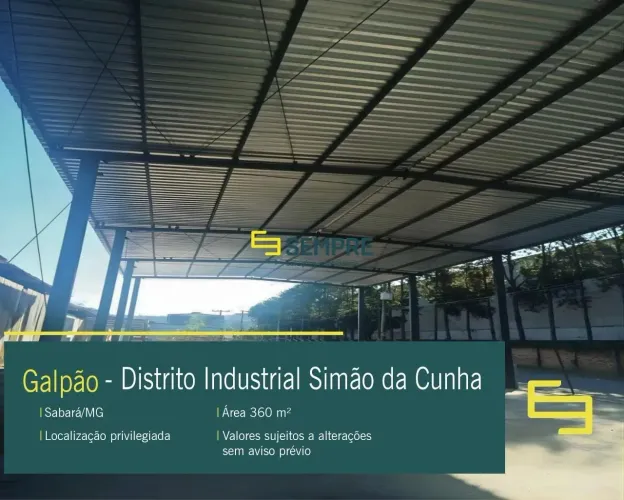 Galpão para alugar em Sabará - MG no bairro Distrito Industrial Simão da Cunha.